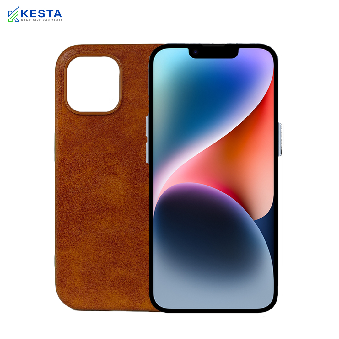 iPhone 15 Cover - Brave Brown Leather Case (Waterproof & Dustproof)